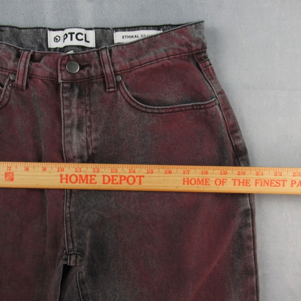 PTCL Ethikal Brand Straight Leg Jeans Red Black Acid Wash Size 29 PL1985BROD - Picture 5 of 14